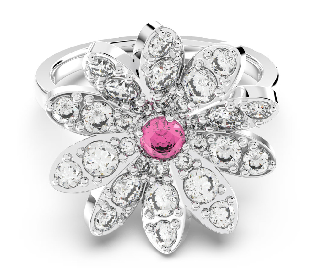 Swarovski Eternal Flower ring Flower, Pink, Mixed metal finish 60/ 9 USA